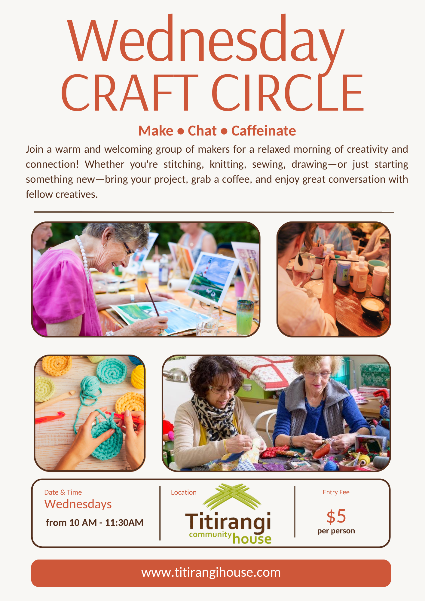 Brown and Beige Minimalist Photo Craft Fair Event Flyer